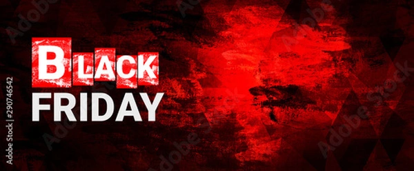 Obraz Black friday banner. Painted with dry dirty brushes