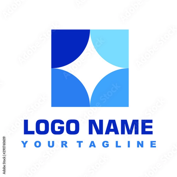 Fototapeta minimalist blue logo vector design