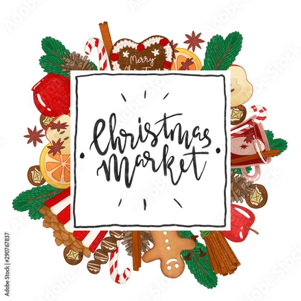 Obraz Christmas illustrations set