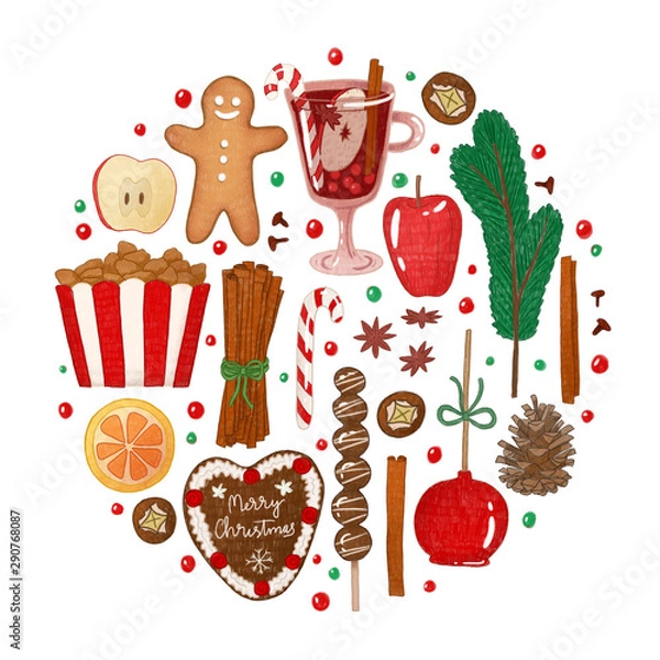 Obraz Christmas illustratins set