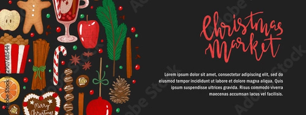 Obraz Christmas illustrations set