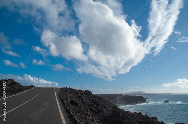 Fototapeta Clouds over the road
