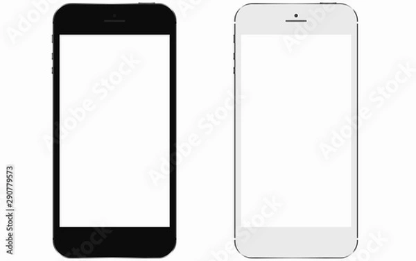 Obraz 2 smartphones with blank white screen