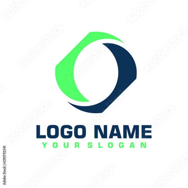 Obraz Elegant minimalist blue vector logo