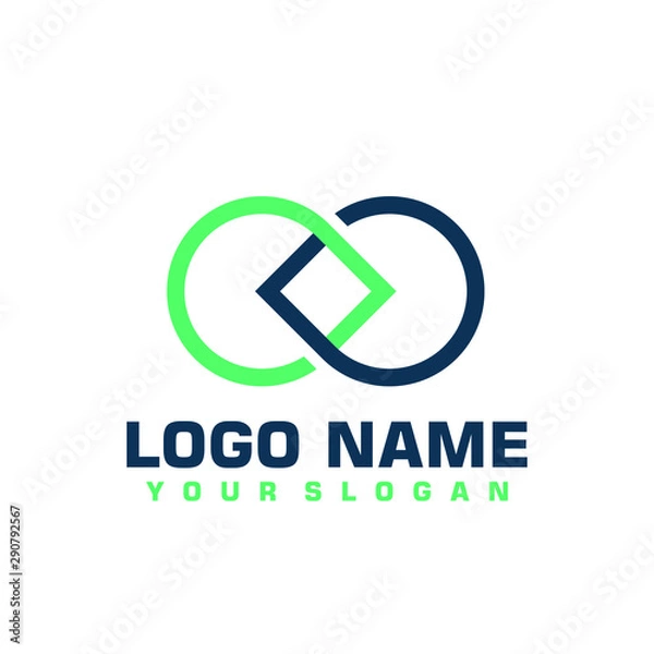 Obraz Elegant minimalist blue vector logo