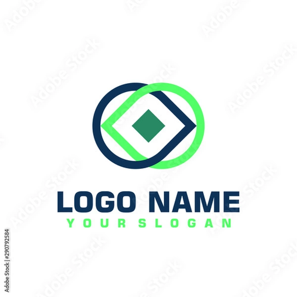 Fototapeta Elegant minimalist blue vector logo