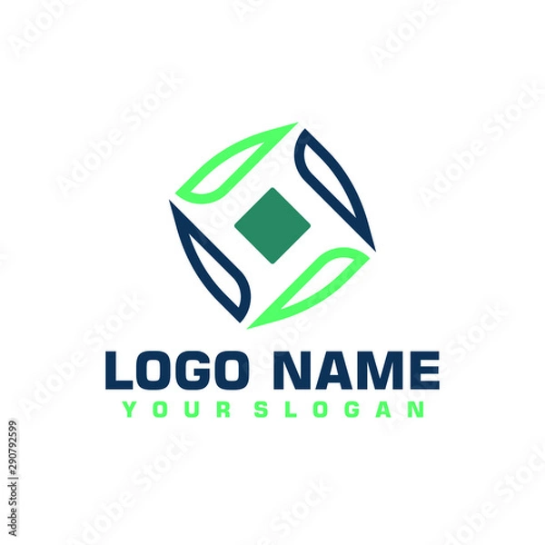 Obraz Elegant minimalist blue vector logo