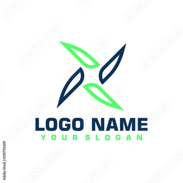 Obraz Elegant minimalist blue vector logo