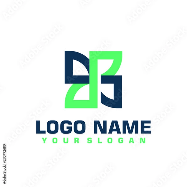 Fototapeta Elegant minimalist blue vector logo