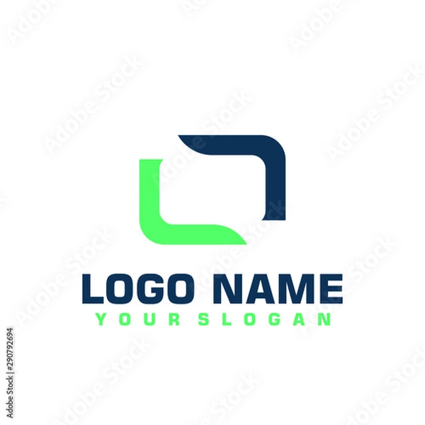 Obraz Elegant minimalist blue vector logo