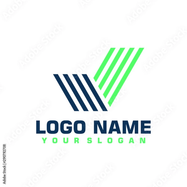 Obraz Elegant minimalist blue vector logo