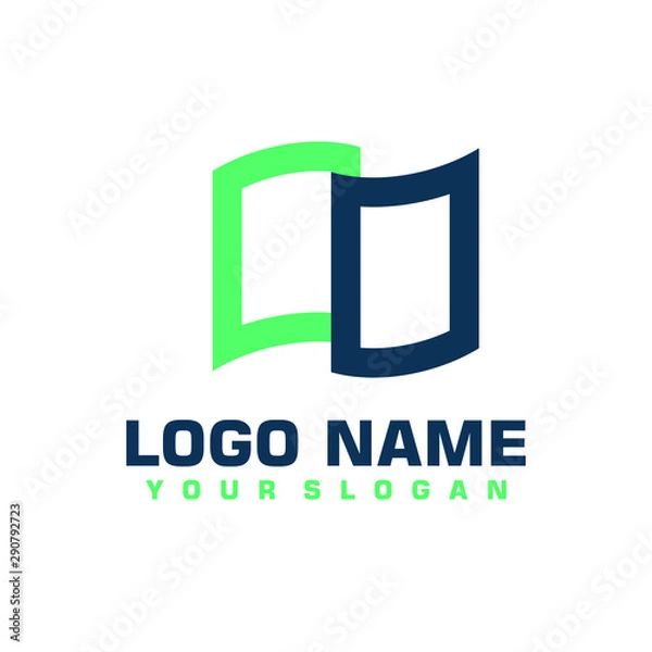 Obraz Elegant minimalist blue vector logo