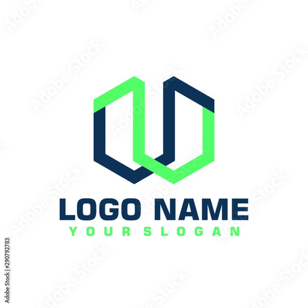 Obraz Elegant minimalist blue vector logo