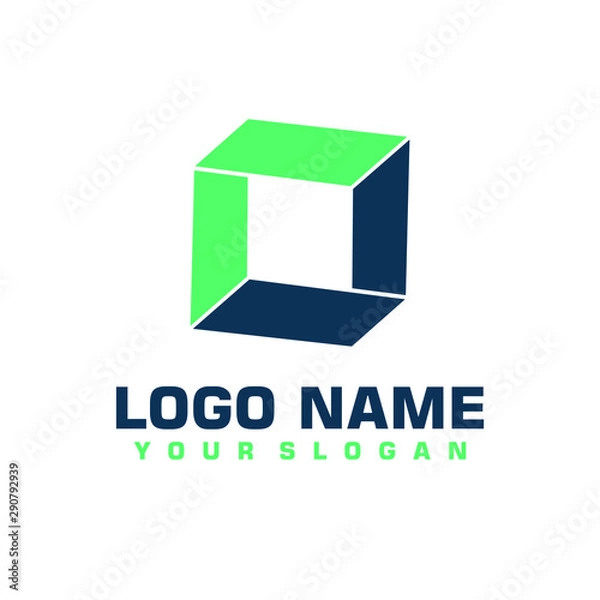 Obraz Elegant minimalist blue vector logo