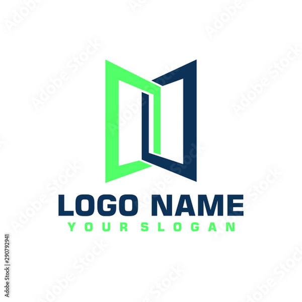 Obraz Elegant minimalist blue vector logo