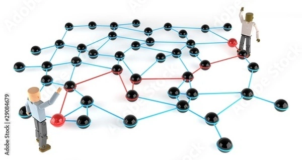 Fototapeta Searching for the right person in a business network