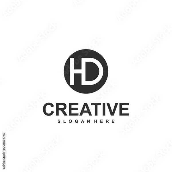 Obraz letter H and D logo design, creative design concept