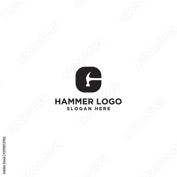 Fototapeta Initial C logo. Hammer logo design. vector