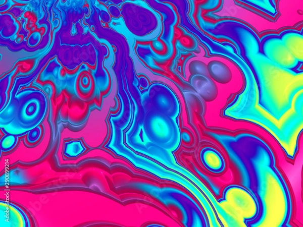 Fototapeta Beautiful abstract background for art projects, cards, business, posters. 3D illustration, computer-generated fractal