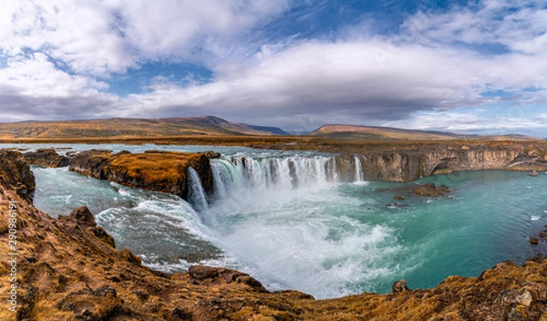 Obraz Waterfall Goðafoss Island in Autumn
