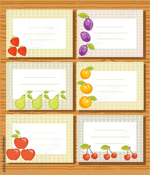 Obraz Fruit labels , vector illustration