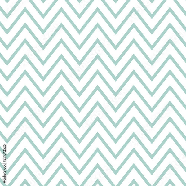Fototapeta Tile chevron pattern with pastel blue and white zig zag background