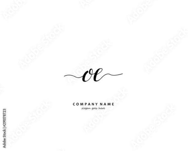 Obraz OE Initial handwriting logo vector	