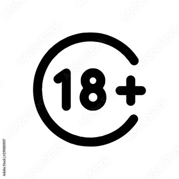 Obraz 18 plus sign icon