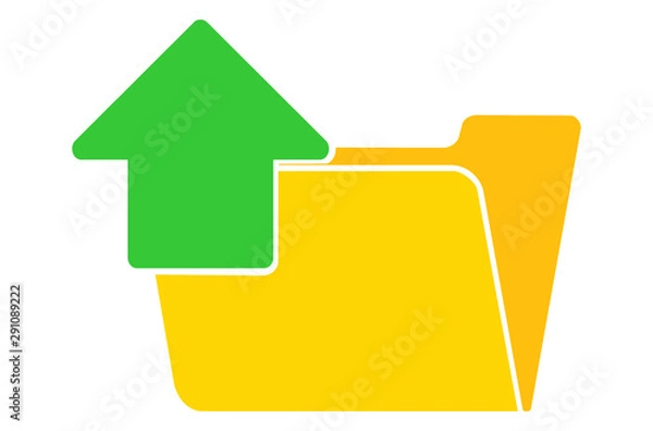Obraz upload folder icon, flat illustration of upload folder, vector icon for web.