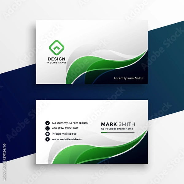 Fototapeta abstract green visiting card design template