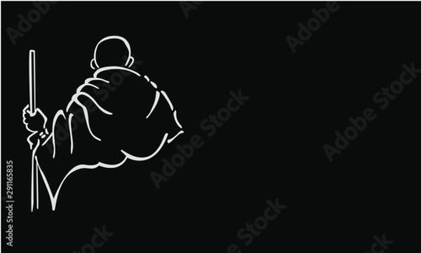 Fototapeta Gandhi, ojciec narodu Indii. Grafika wektorowa Mahatmy Gandhiego,