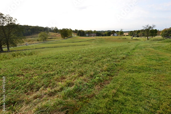 Fototapeta Cemetery hill at Gettsyburg the sight of the battle that took place from July 1-3 1863.
