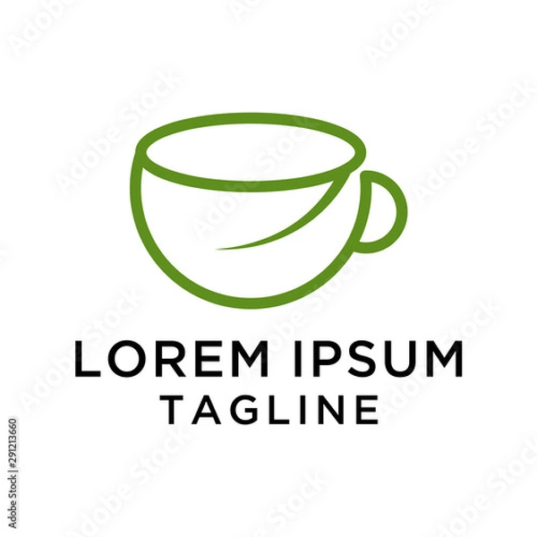 Obraz Leaf Cup Logo Design Template