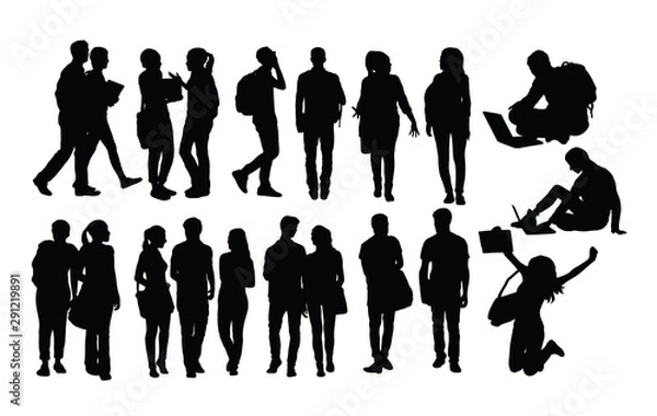 Obraz Campus Activity Silhouettes, art vector design