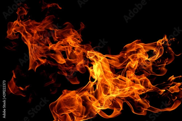 Obraz abstract fire flames movement on black background