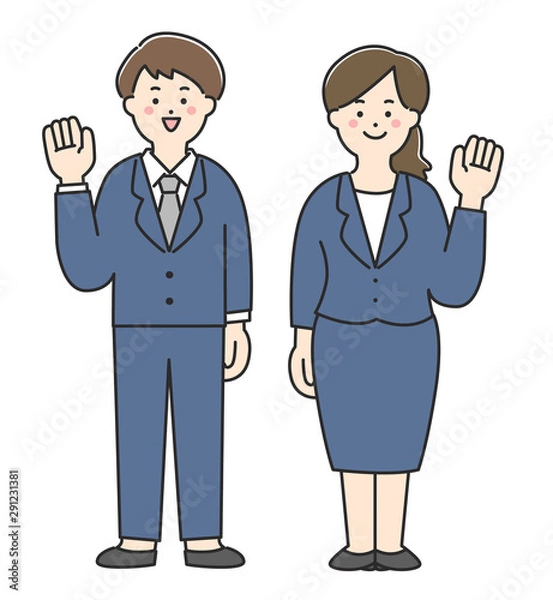 Fototapeta スーツを着た男女