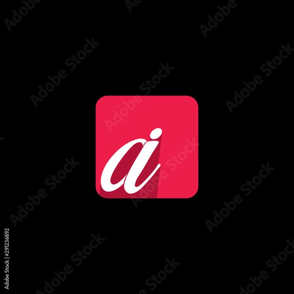 Fototapeta Letter AI Square Media Creative Modern Icon Logo Design Template Element Vector
