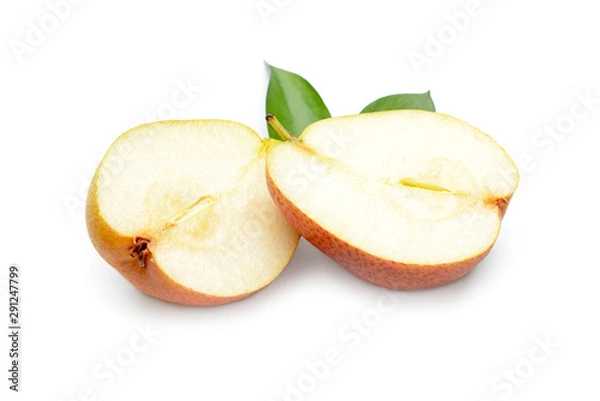 Obraz Sweet cut pear on white background