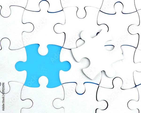 Obraz abstract puzzle background with one piece missing