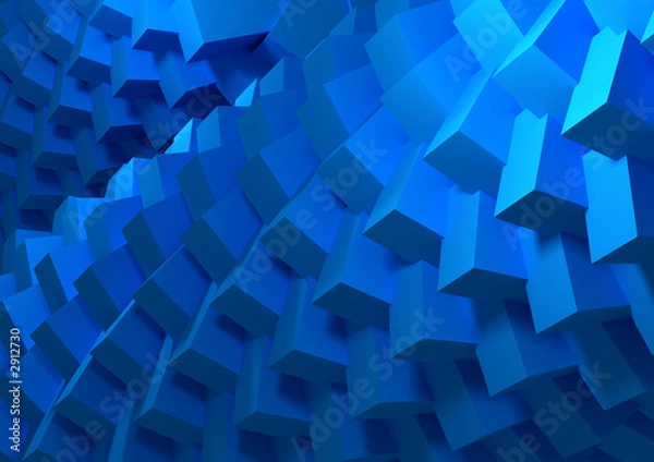 Obraz blue cubes abstract