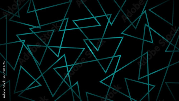 Fototapeta Abstract dark background of intersecting triangles in light blue colors
