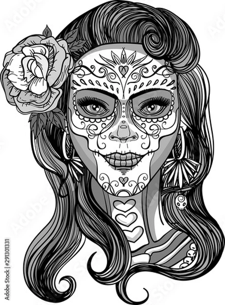 Obraz pani czaszki cukru