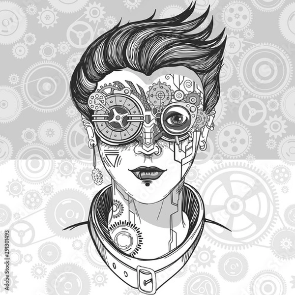 Obraz steampunk girl illustration