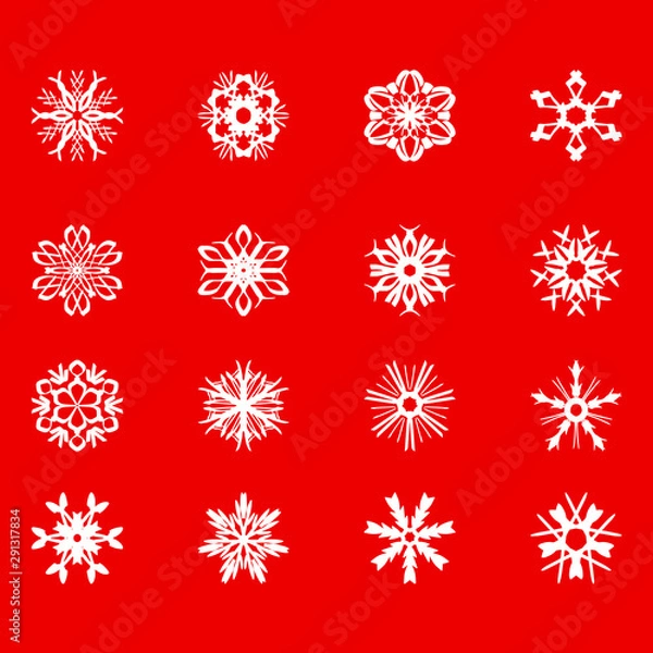 Fototapeta Set of snowflakes for design.