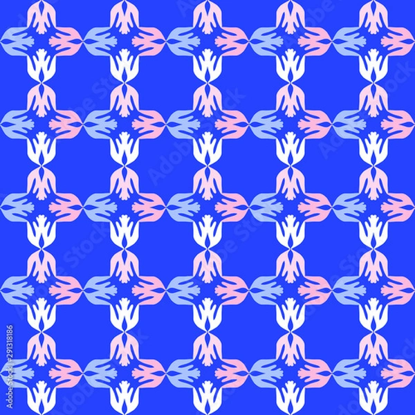 Fototapeta Snowflakes seamless pattern, winter background.