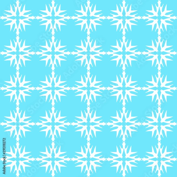 Fototapeta Snowflakes seamless pattern, winter background.