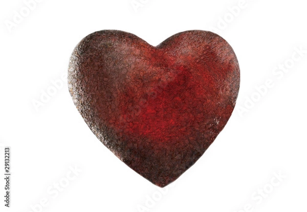 Obraz Dark red maroon heart with stone textured solid rock