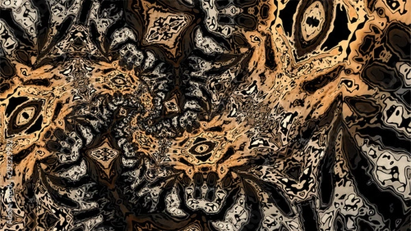 Fototapeta Ornate geometric pattern and artfully abstract multicolored background