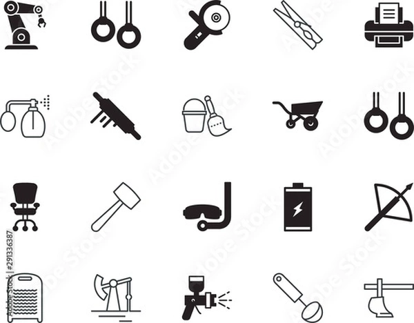 Fototapeta equipment vector icon set such as: set, trash, linear, load, seat, group, vintage, gun, detergent, transportation, perfume, season, moisturizer, medieval, terminal, leisure, antiseptic, abstract