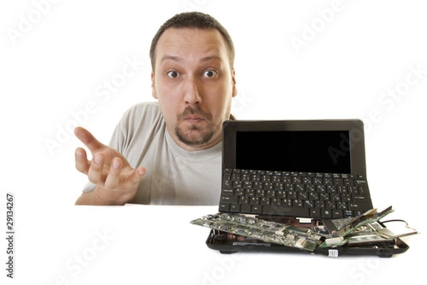 Fototapeta What happened to the computer